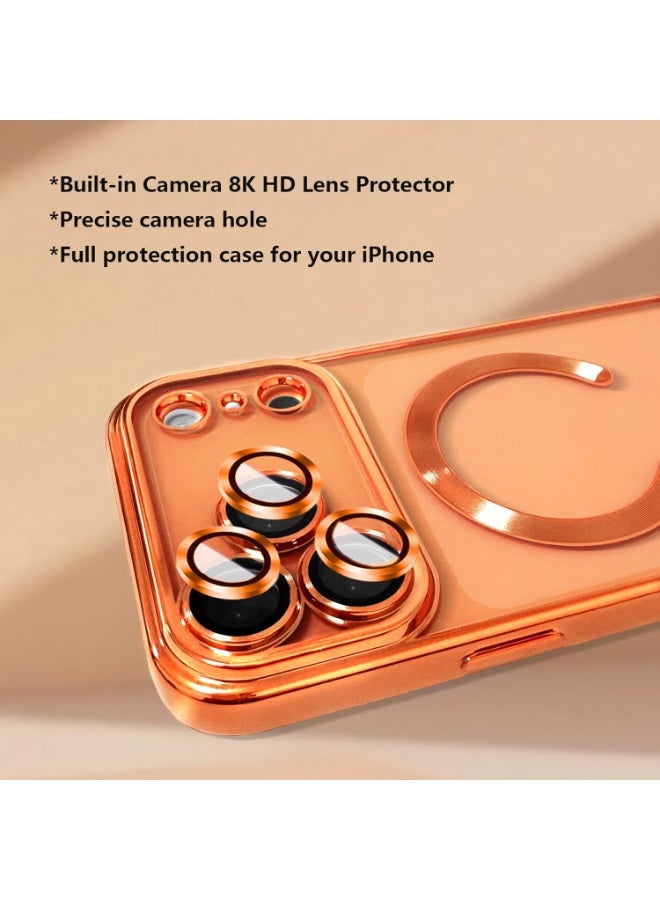 دينكس جراب مغناطيسي شفاف لهاتف iPhone 17 Pro Max، [متوافق مع Magsafe، واقي مدمج لعدسة الكاميرا]، جراب هاتف ناعم رفيع لهاتف iPhone 17 Pro Max - برتقاليC - Image 4