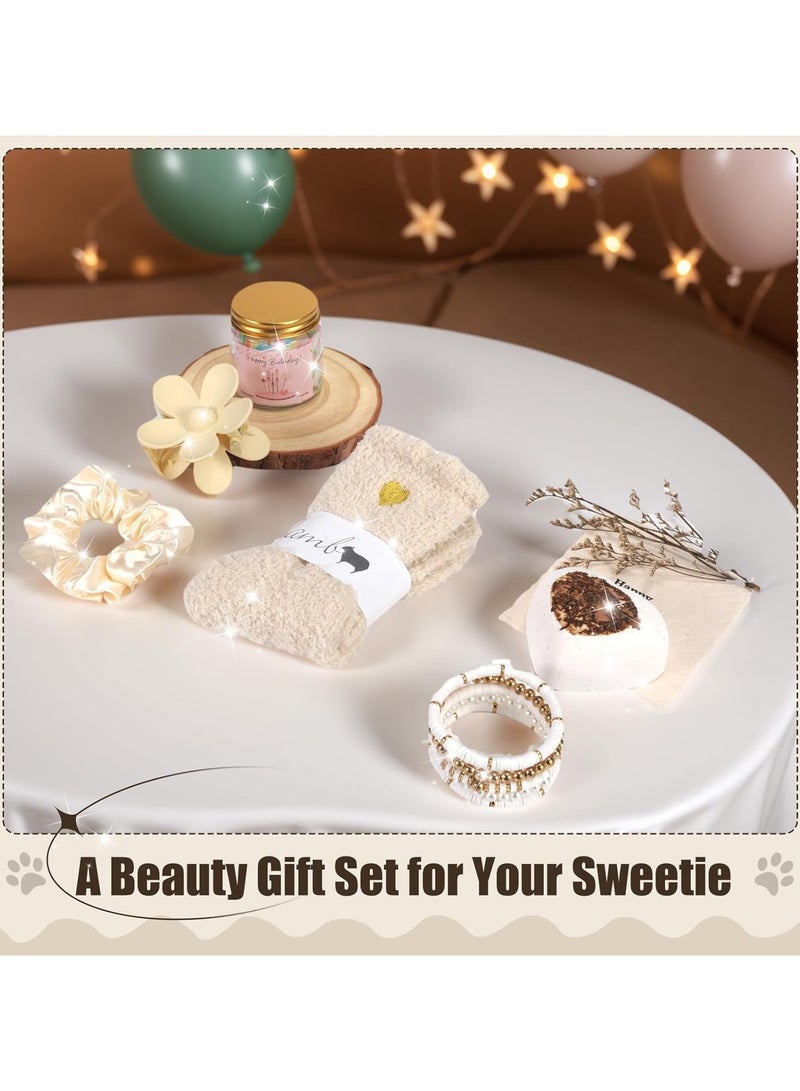 Birthday Gift for Teenage Girls Happy Birthday Gift Box for Girls Cute School-Style Accessories for Teens Adorable Daisy-Print Aesthetic Glass Cup 8-Piece Gift Set for Teenage Girls - Image 4