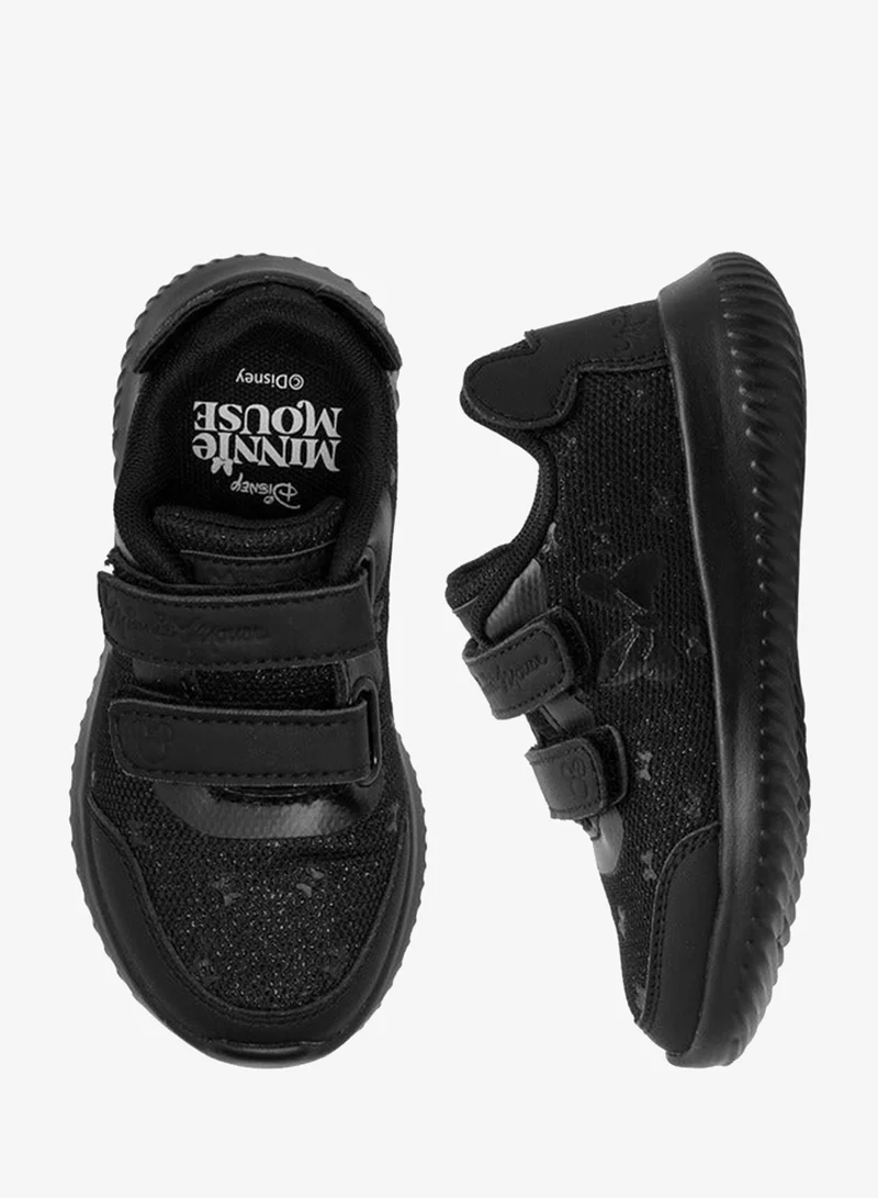 Disney BLACK Girls Minnie Mouse Logo Embossed School Shoes with Hook and Loop Closure for Women | Best Price UAE