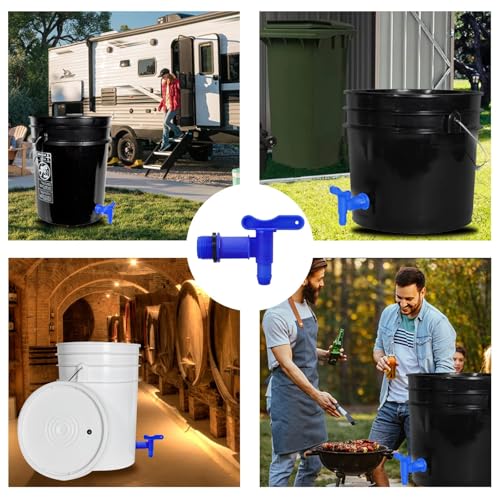 MUGLIO 3/4" Drum Spigot Faucet Pail Taps with EPDM Gasket Polypropylene Construction FDA Compliant Materials NPT Connection for Plastic Gallon Drums by MUGLIO（Blue） - Image 5