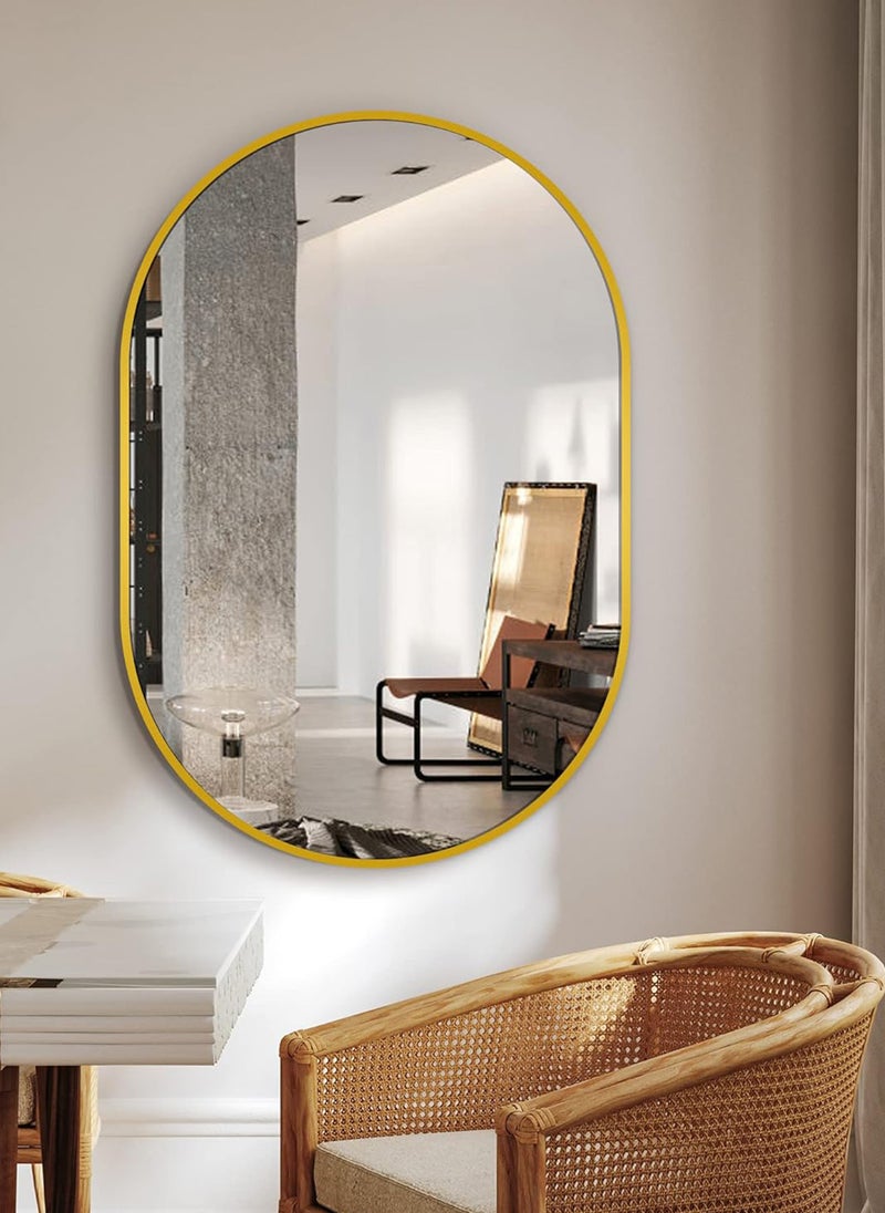Sharpdo Sharpdo Wall Mounted Bathroom Mirror Thickened Aluminum Frame 40x60CM Sleek Design Perfect for Home Decor Modern and Functional Mirror for Space Saving Durable and Lightweight Easy to Install Bathroom Essential Mirror - Image 4