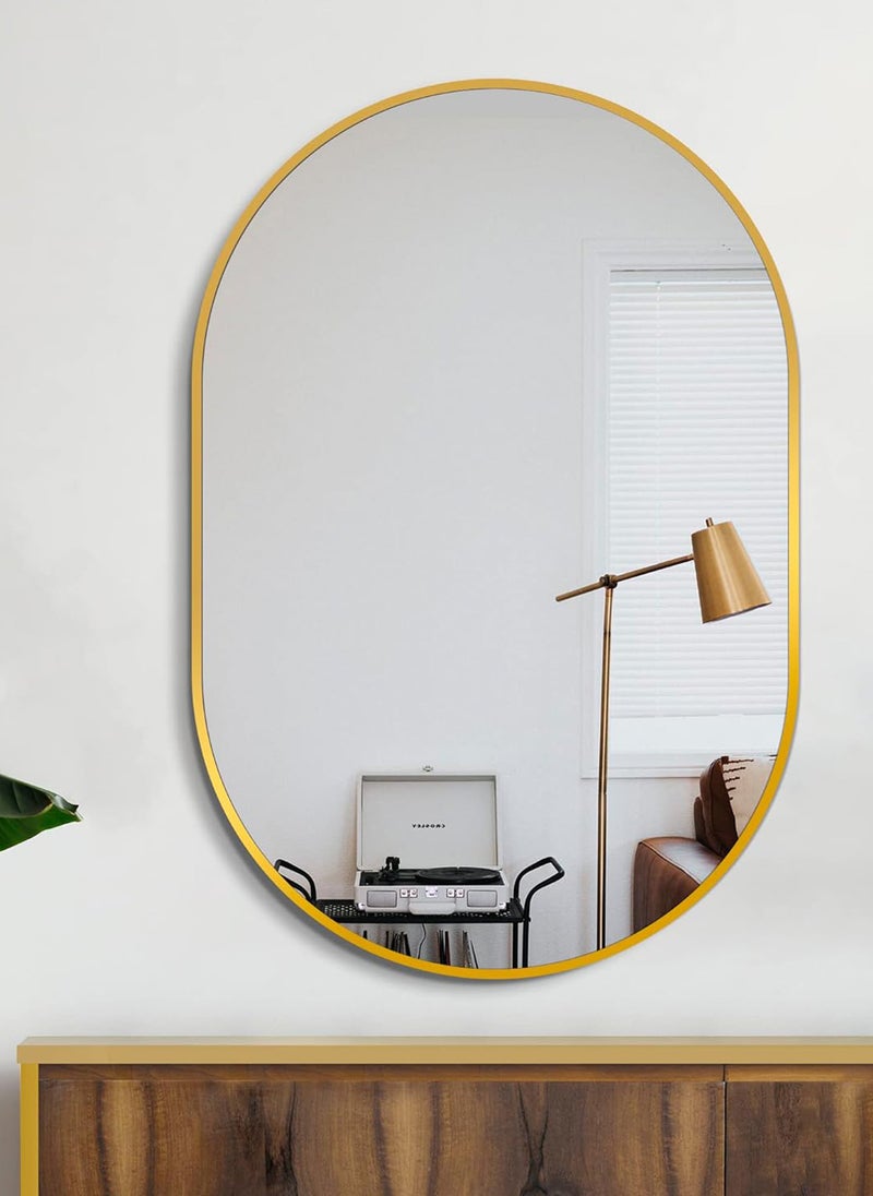 Sharpdo Sharpdo Wall Mounted Bathroom Mirror Thickened Aluminum Frame 40x60CM Sleek Design Perfect for Home Decor Modern and Functional Mirror for Space Saving Durable and Lightweight Easy to Install Bathroom Essential Mirror - Image 2