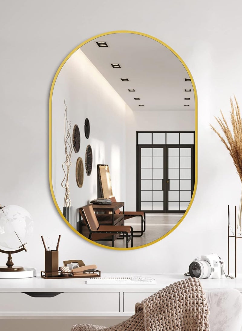 Sharpdo Sharpdo Wall Mounted Bathroom Mirror Thickened Aluminum Frame 40x60CM Sleek Design Perfect for Home Decor Modern and Functional Mirror for Space Saving Durable and Lightweight Easy to Install Bathroom Essential Mirror - Image 3