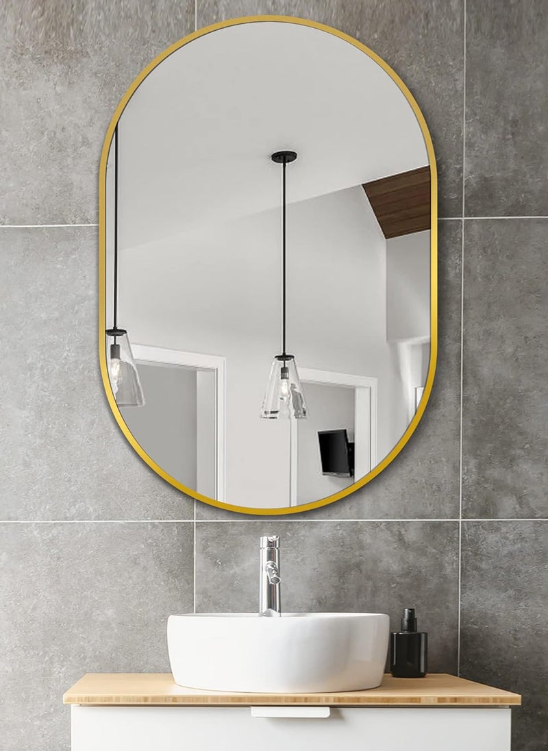 Sharpdo Sharpdo Wall Mounted Bathroom Mirror Thickened Aluminum Frame 40x60CM Sleek Design Perfect for Home Decor Modern and Functional Mirror for Space Saving Durable and Lightweight Easy to Install Bathroom Essential Mirror - Image 1