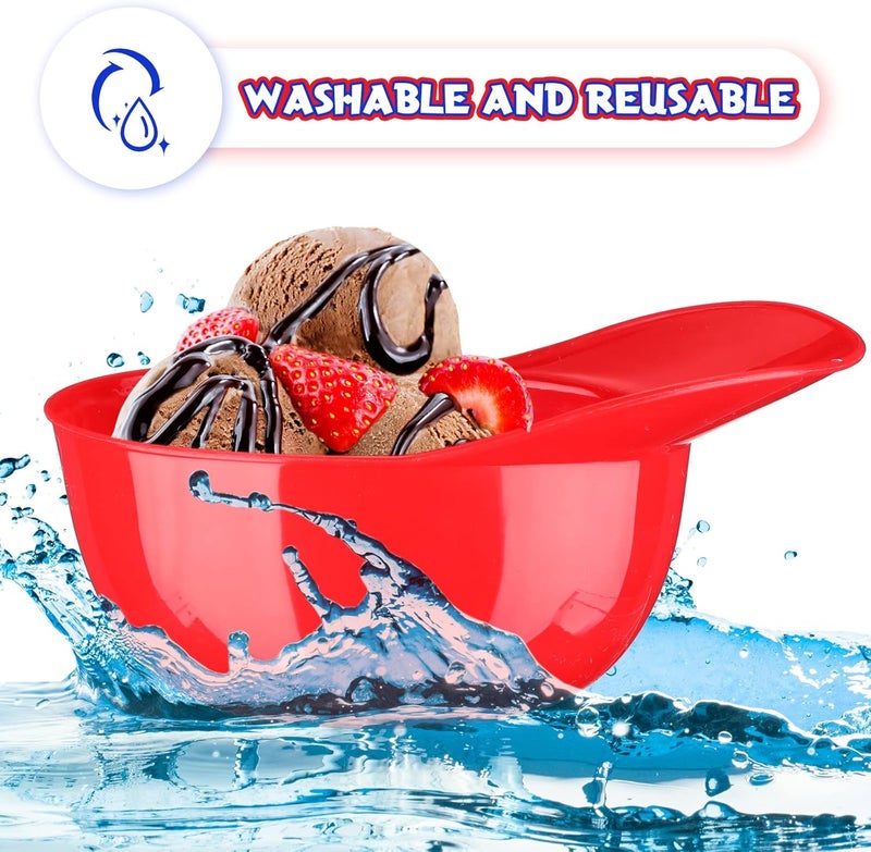 Sieral Sieral 36 Count Summer Baseball Helmet Snack Ice Cream Bowl 8 oz Mini Baseball Cap Plastic Dessert Sundae Candy Bowls with 36 Spoons for Kids Birthday Sports Party SuppliesRed Dark Blue - Image 4