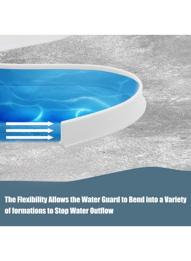 Poaker Silicone Floor Water Barrier Waterproof Self-Adhesive Bathroom Floor Seal Shower Dam Prevents Overflow Of Water Sink Edging Seal Strip Wet And Dry Separation 5 Meter  - Image 5