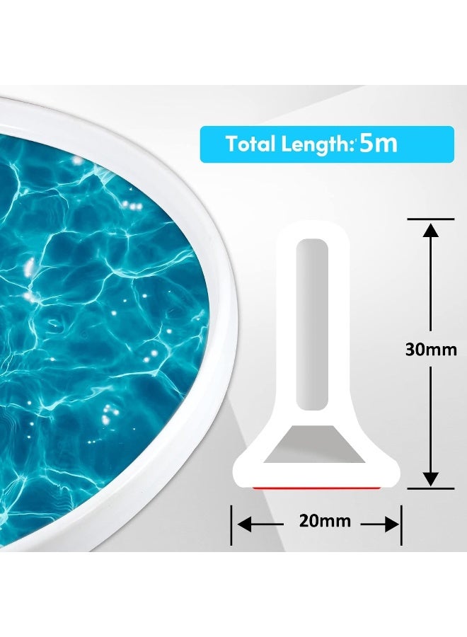 Poaker Silicone Floor Water Barrier Waterproof Self-Adhesive Bathroom Floor Seal Shower Dam Prevents Overflow Of Water Sink Edging Seal Strip Wet And Dry Separation 5 Meter  - Image 2