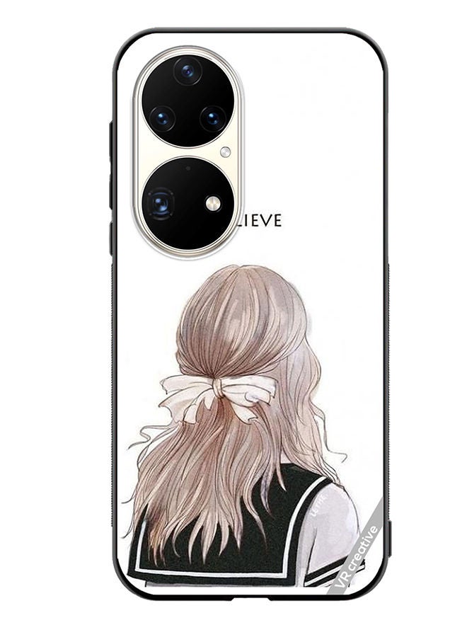 VR CREATIVE Protective Case Cover For Huawei P50 Pro Believe With Girl Design Multicolour - Image 1