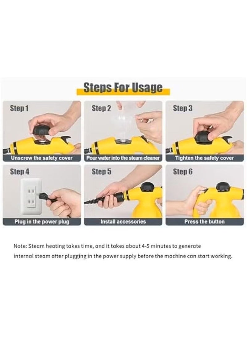 جهاز تنظيف بالبخار محمول للأرضيات والمفروشات وفواصل البلاط - طقم مكون من 7 قطع - Image 4