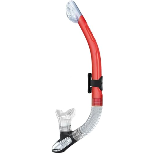 Mares Unisex Adults Ergo Dry Snorkel - Durable Lightweight Scuba Diving & Snorkeling Gear with Dry Top & Ergonomic Mouthpiece, Red - Image 1
