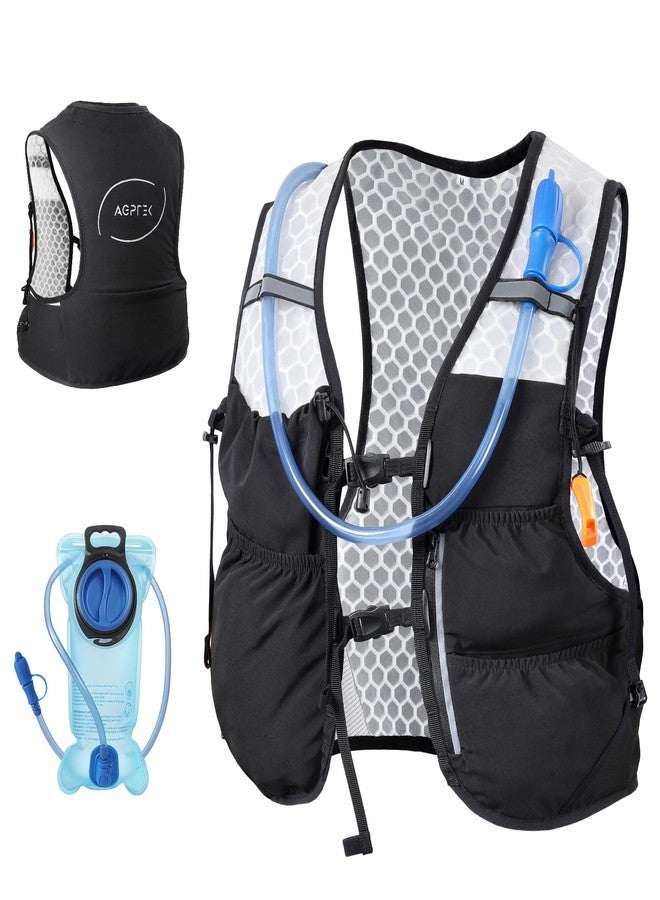 AGPTEK Hydration Running Vest with 2L Water Bladder for Men Women, Lightweight & Adjustable Running Vest for Runner Walking Hiking Marathon Cycling Jogging Trail Race, Black, M - Image 1