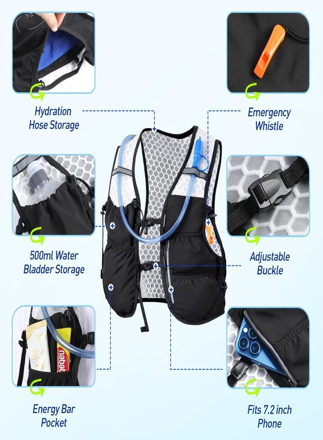 AGPTEK Hydration Running Vest with 2L Water Bladder for Men Women, Lightweight & Adjustable Running Vest for Runner Walking Hiking Marathon Cycling Jogging Trail Race, Black, M - Image 4
