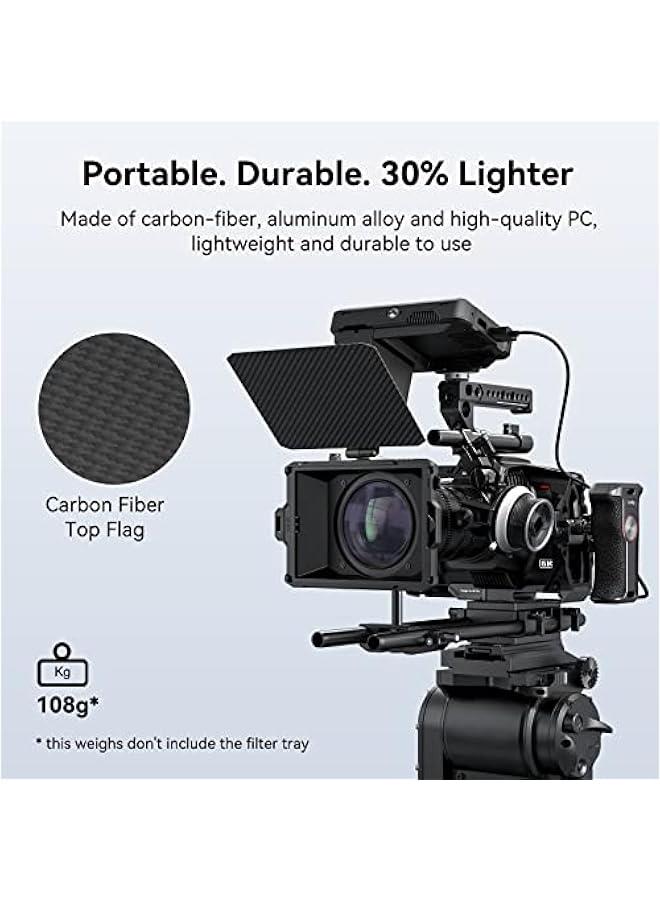 SmallRig Mini Matte Box Lite for 67mm/72mm/77mm/82mm/95mm Lenses, with Carbon Fiber Top Flag and 4x5.65 Filter - 3575 - Image 3