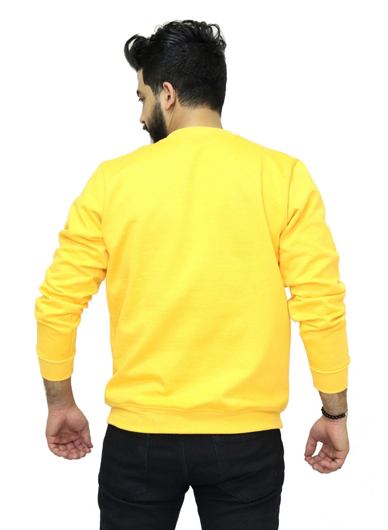 OneHand Basic Casual Sweatshirt Cotton - Yellow - Image 3