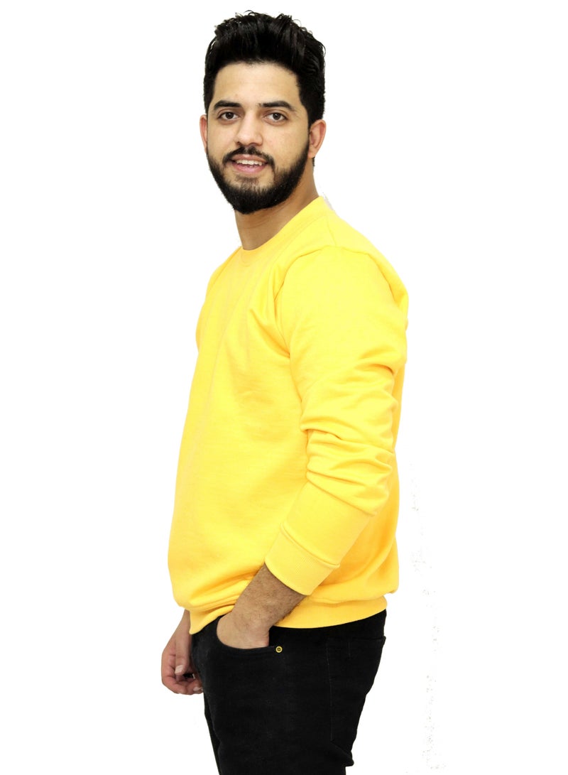 OneHand Basic Casual Sweatshirt Cotton - Yellow - Image 2