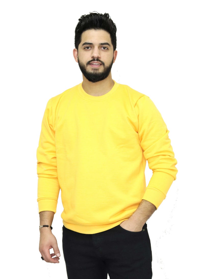 OneHand Basic Casual Sweatshirt Cotton - Yellow - Image 1