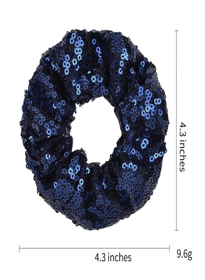 GSHLLO 6 Pcs 10 cm Glitter Sequins Hair Scrunchies Sparkly Hair Ties Ropes Shiny Elastic Hair Bands Xmas Ponytail Holders Bun Cover Hair Accessories for Women Girls Golden Silver and Red - Image 5