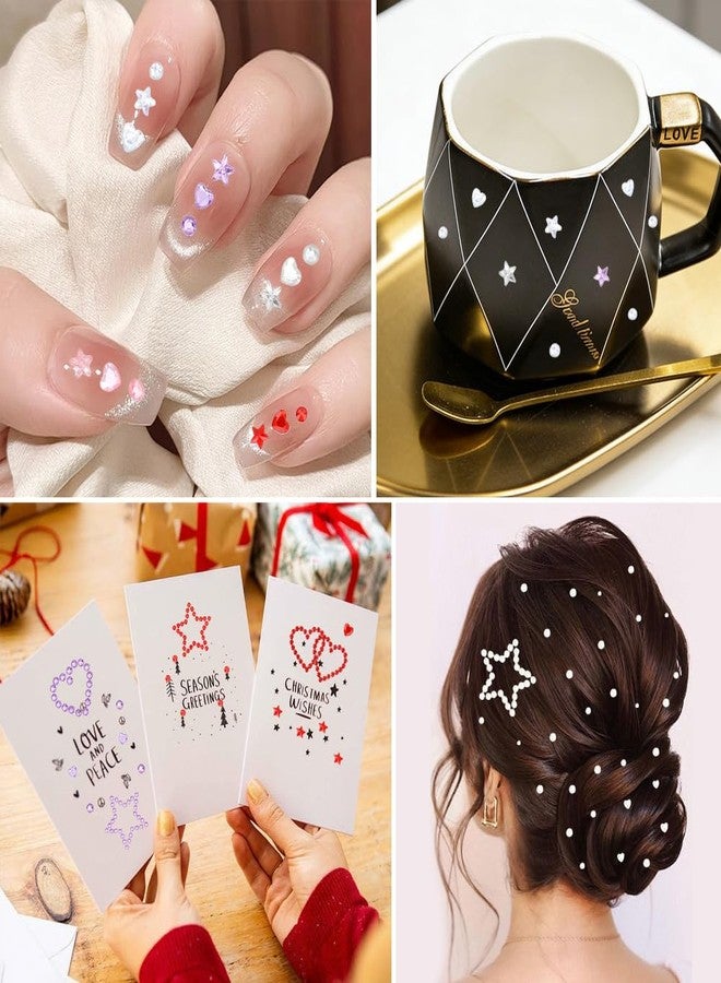 Ynaquest Face Gems, Self Adhesive Face Gems for Women 3D Star Heart Shape Jewels Face Rhinestone Stickers Sparkly Face Jewels for Makeup for Face Eye Hair Body Nail Crafts Festival Decal Decor - Image 5