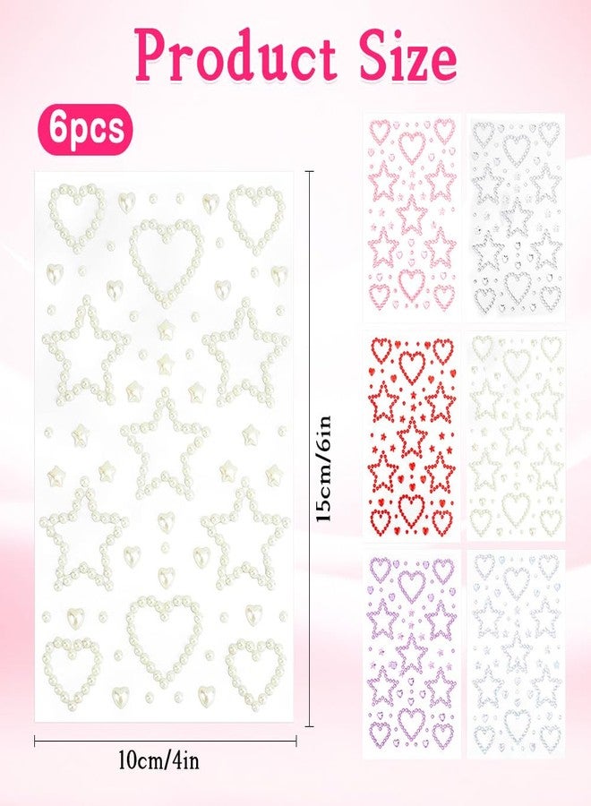 Ynaquest Face Gems, Self Adhesive Face Gems for Women 3D Star Heart Shape Jewels Face Rhinestone Stickers Sparkly Face Jewels for Makeup for Face Eye Hair Body Nail Crafts Festival Decal Decor - Image 3
