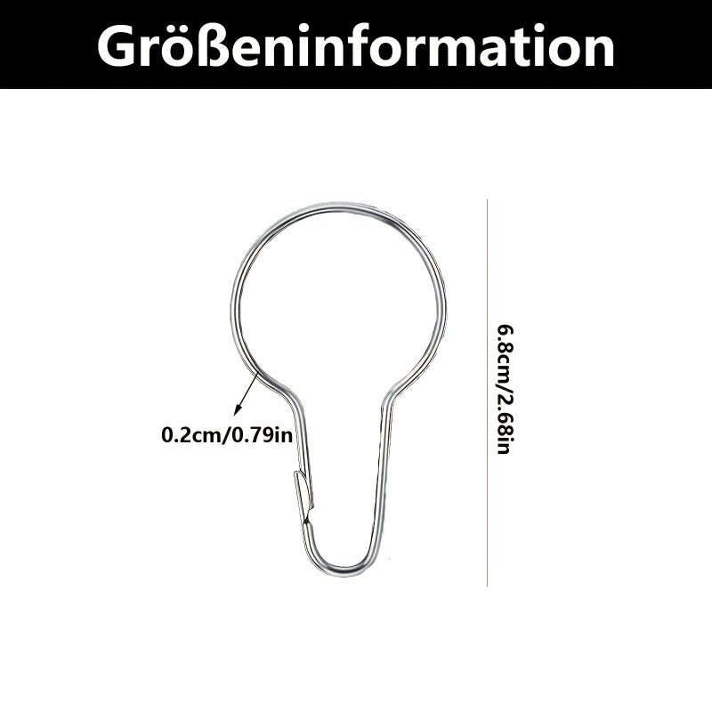 Pack Of 30 Pieces Curtain Rings With Hooks For Bathroom Living Room Bedroom Kitchen Shower Curtain Rings - Image 3