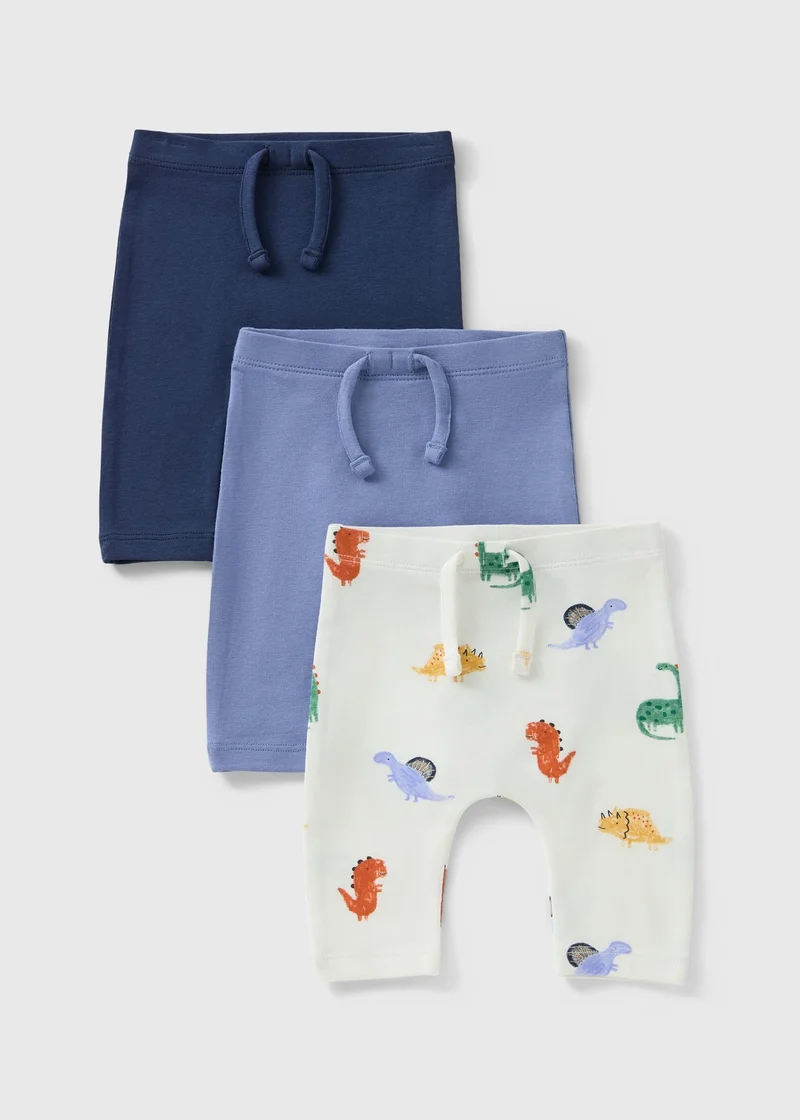 Matalan 3 Pack Baby Navy Dinosaur Leggings
