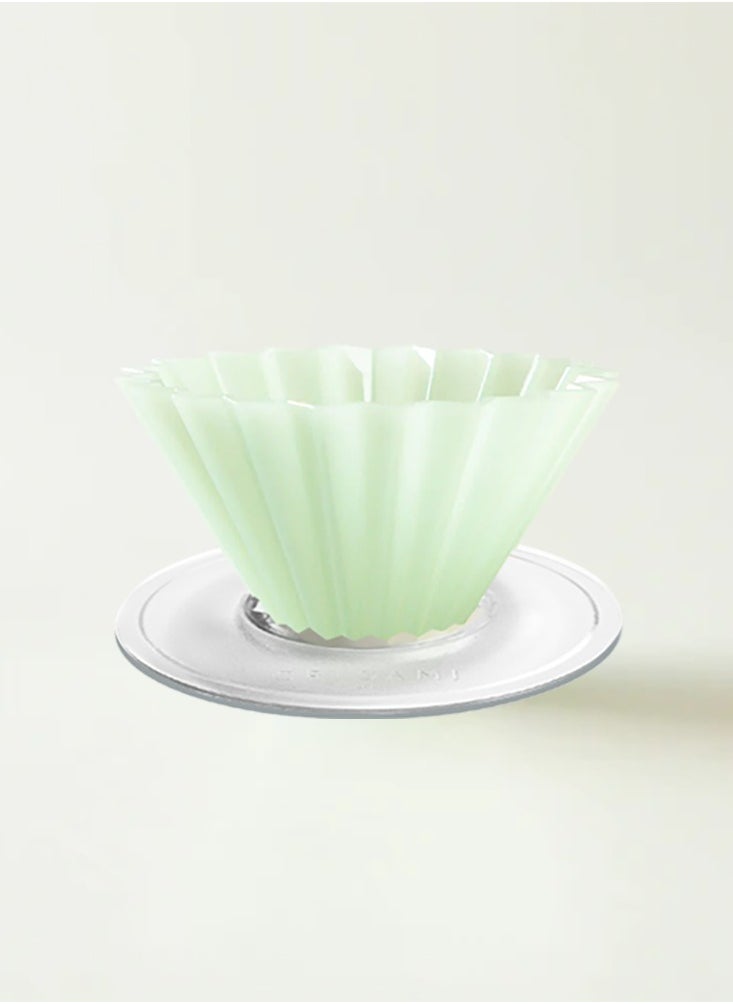 Origami - Dripper Air S with Plastic Holder - Pour Over Coffee Maker for 1-2 Cups - Made of AS Resin - Compatible with VCF-01 and Wave 155 filters - Color Matt Green - Image 1
