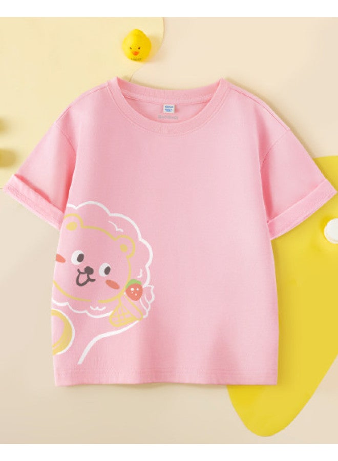 Badibadi Girls' Short Sleeve T-shirt 2025 Summer Cotton Top, Big Kids Sportswear, Children's Summer Clothing - Image 1