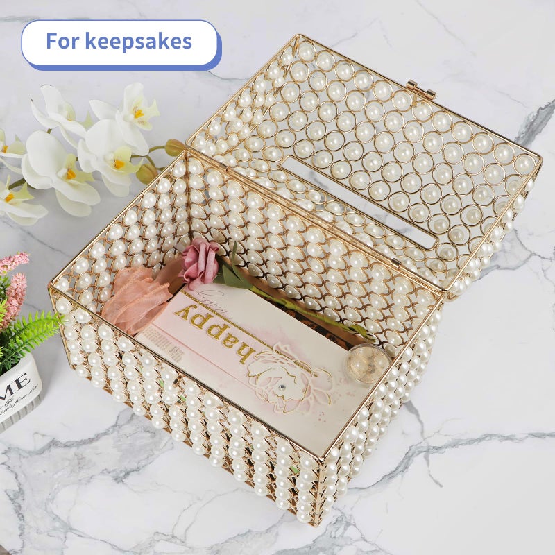MOLIGOU Wedding Card Box with Lock, Elegant Wedding Money Box Holder, Envelope Card Holder for Party - Image 5