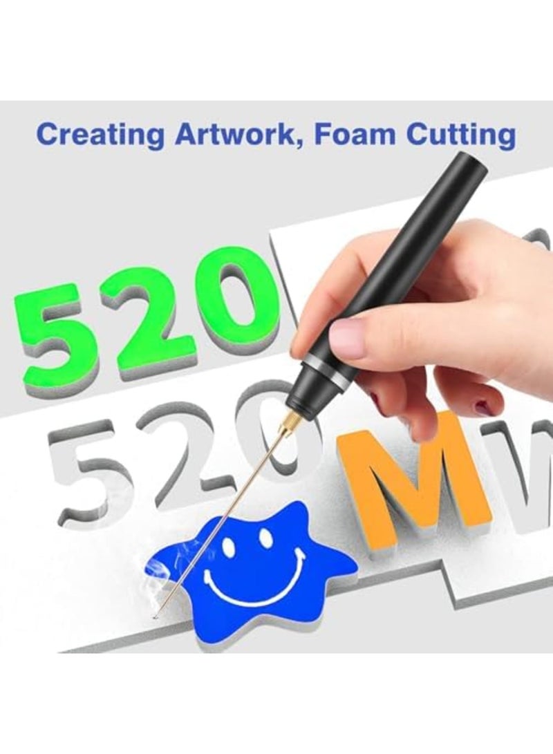 SYOSI 3-in-1 Hot Wire Knife Foam Cutter Tool Set, Electric Styrofoam Cutting Tool with 3 Cutting Pen Attachments, Ideal for Foam Board, Styrofoam Arts, Handcrafts, DIY Projects (Black) - Image 2