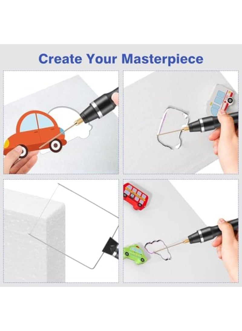 SYOSI 3-in-1 Hot Wire Knife Foam Cutter Tool Set, Electric Styrofoam Cutting Tool with 3 Cutting Pen Attachments, Ideal for Foam Board, Styrofoam Arts, Handcrafts, DIY Projects (Black) - Image 5