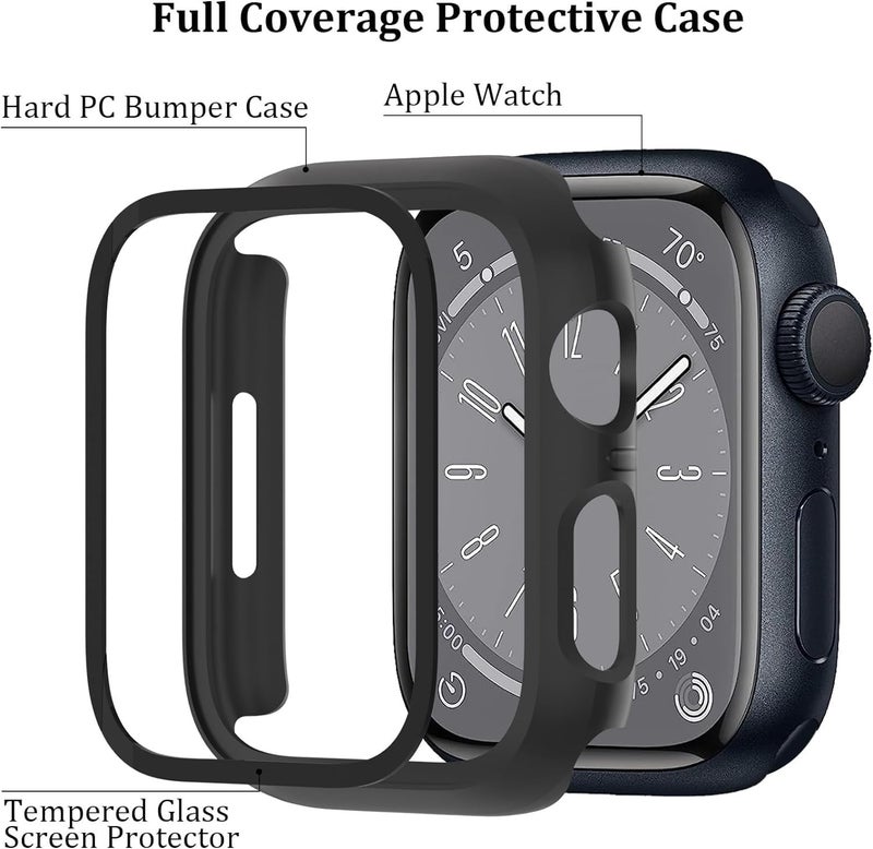 QCKANLJ 6-Pack Case Compatible with Apple Watch Series 11 10 46mm with Tempered Glass Screen Protector, QCKANLJ Ultra-Thin Hard PC Protective Face Cover Bumper for iWatch 11/10 46 mm - Image 2