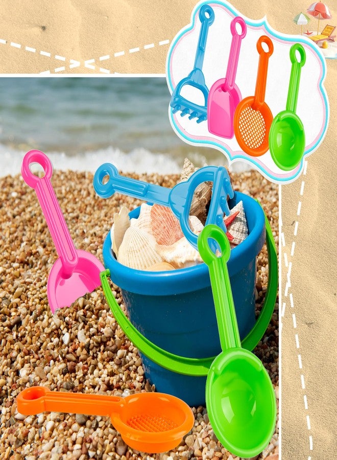Feradny 48 Pcs 5.5 Inch Mini Beach Sand Shovels Colorful Plastic Rake Shovel Sifter Beach Toys for Kids Teens Boys Girls Garden Summer Party Shoveling Sand and Snow, 4 Styles - Image 5