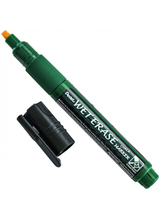 Pentel علامة الطباشير القابلة للمسح من بنتل آرتس، طرف مائل، حبر أسود، علبة من 12 - Image 1