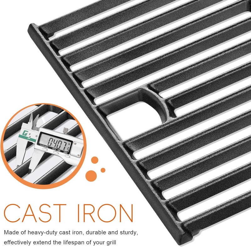 GGC Cast Iron Grill Grates for Charbroil 463660421, 17" Replacement Parts for Charbroil 463660021 463655621 463630021 463630422 G426-0004-W1 G426-0005-W1, 2PCS Cooking Grids for Char-Broil - Image 4