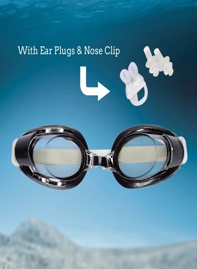 FULLY Swimming Goggles with Ear Plugs and Nose Clips for Kids and Adults (Pack of 1) - Image 3