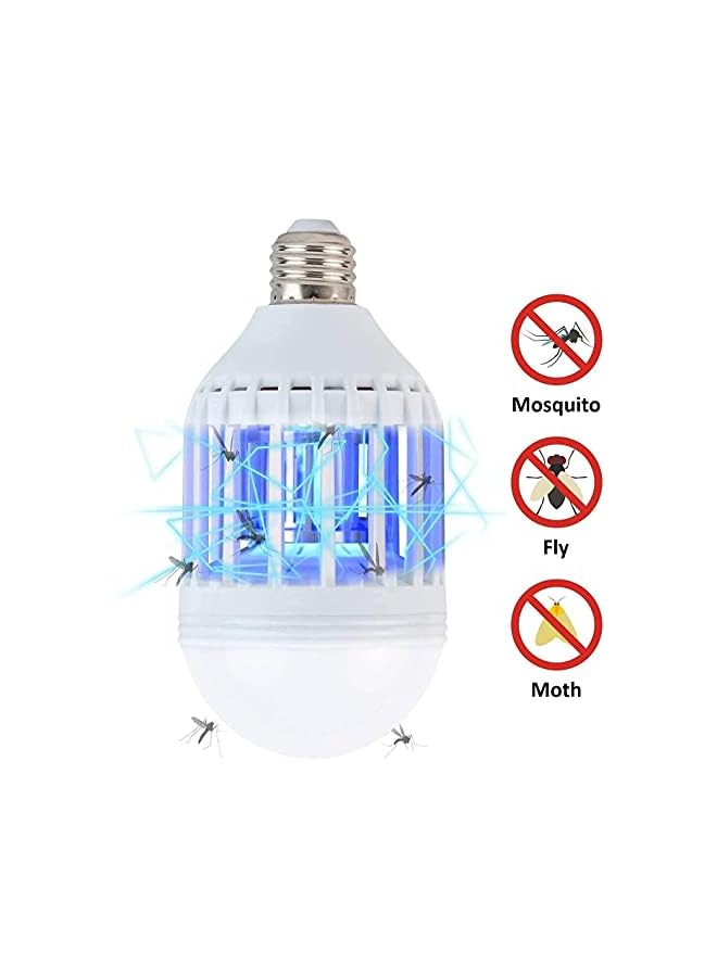Bug Zapper Light Bulb 2 In 1 Mosquito Killer Lamp Uv Led Electronic Insect And Fly Killer Trap Indoor Electric Mosquito Zapper With Blue Lights For Home Kitchen Bedroom Baby Room Office