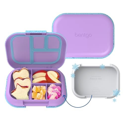 Bentgo Chill Kids LeakProof Lunch Box  4Compartment Bento Box with BuiltIn Ice Pack 33 Cup Capacity PFAS  BPAFree Microwave  Dishwasher Safe Ideal Size for Ages 3 to 7 Vivid Orchid