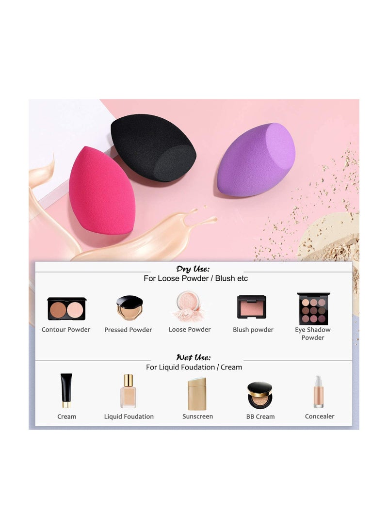 أوريتي عبوة من 3 إسفنجات لدمج كريم الأساس - أحمر/أسود/أرجواني - Image 2