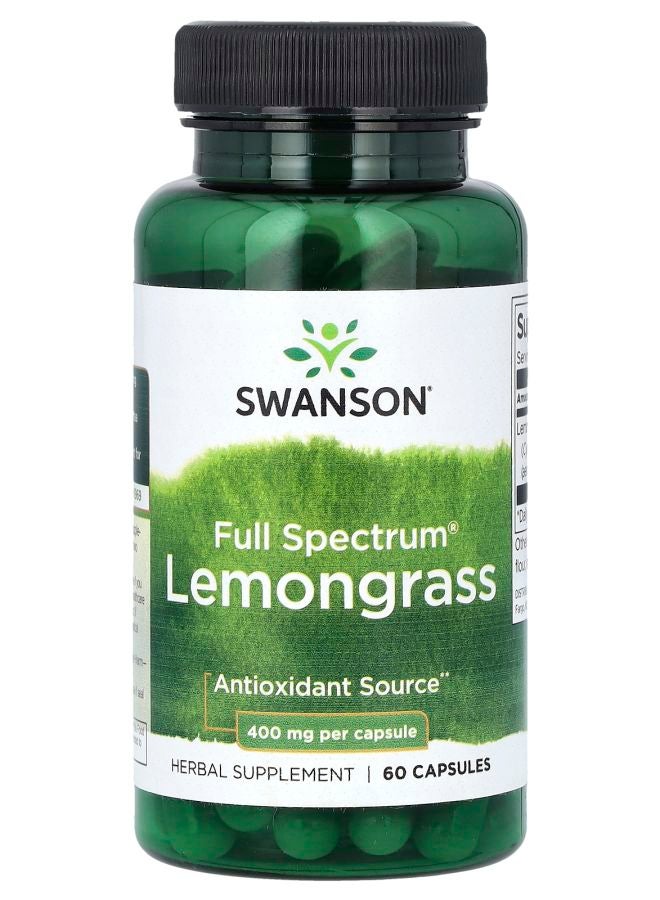SWANSON ليمون جراس كامل الطيف 400 ملغ 60 كبسولة