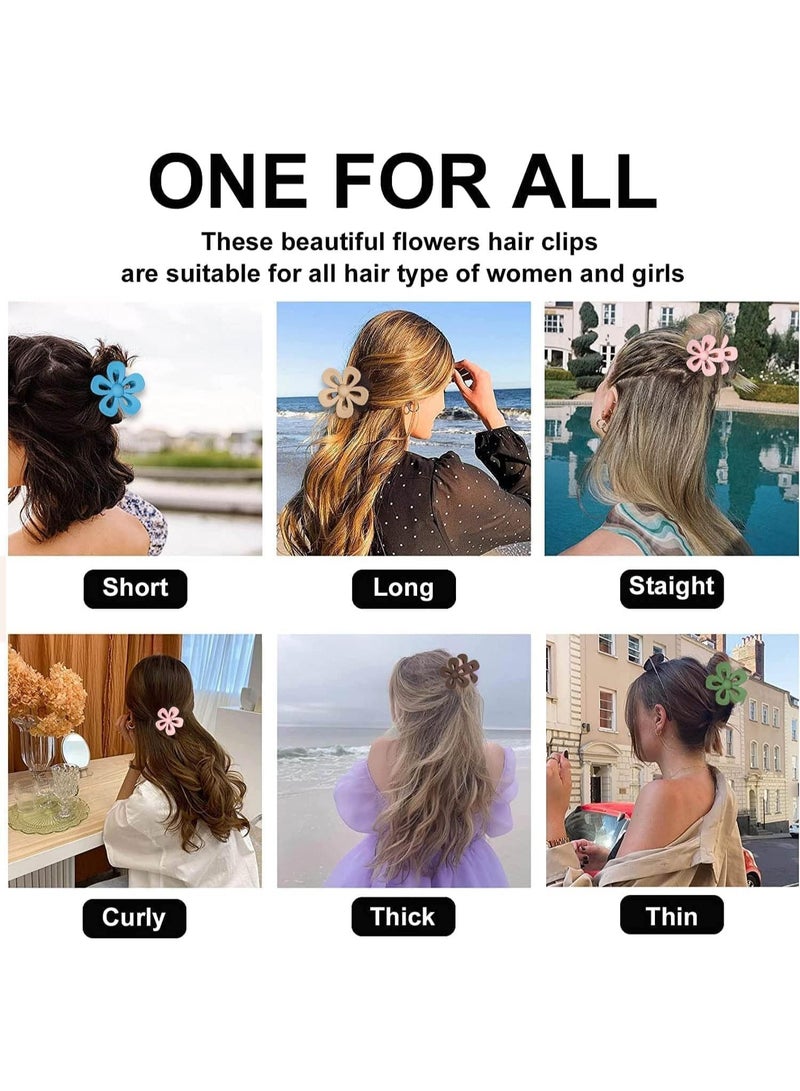 8 Pcs Flower Hair Clips for Women and Girls, Large Non-Slip Claw Clips for Thick Hair, Cute Matte Hair Claw Clamps with Strong Hold, Hair Accessories in 8 Colors - Image 5