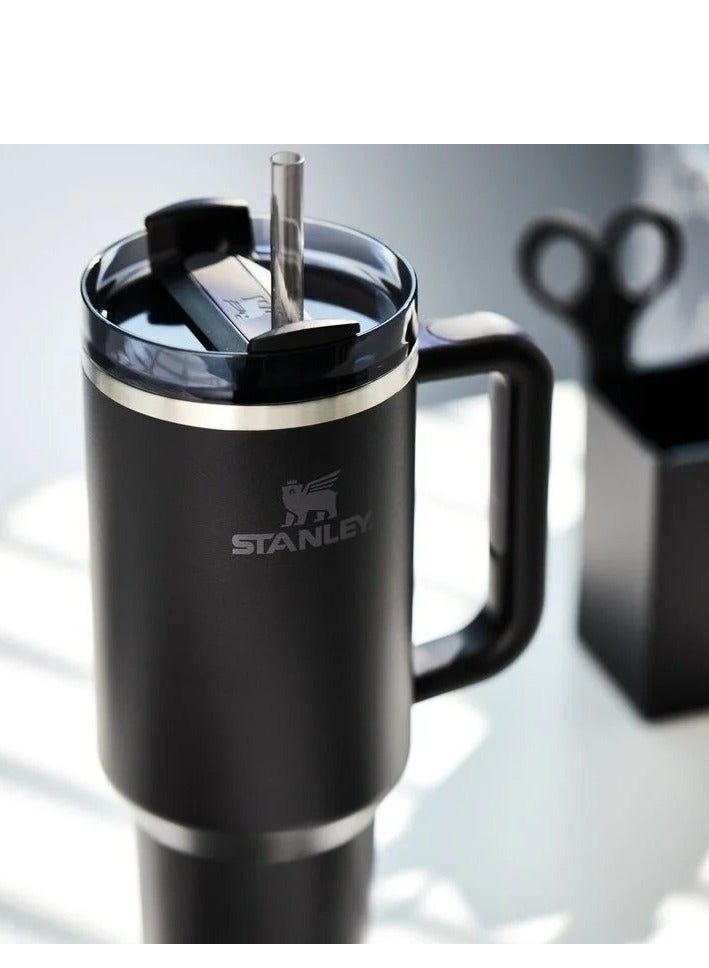 Stanley Quencher H2.0 FlowState Vacuum Insulated Tumbler – 40oz Black Stainless Steel Travel Mug with Leakproof Lid & Reusable Straw – Double-Walled Thermal Insulation – Keeps Drinks Hot for 7 Hours & Cold for 24 Hours – Durable, BPA-Free, Portable, and Ideal for Coffee, Water, Smoothies, Iced Tea & On-the-Go Hydration - Image 3