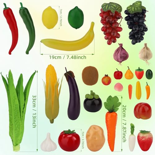 Woration 30pcs Plastic Artificial Fruit Fake Vegetables Simulation Foam Mini Fruits Set Lifelike Food Model Table Decoration Christmas Home Faux Photoshoot Garnish Festival - Image 3