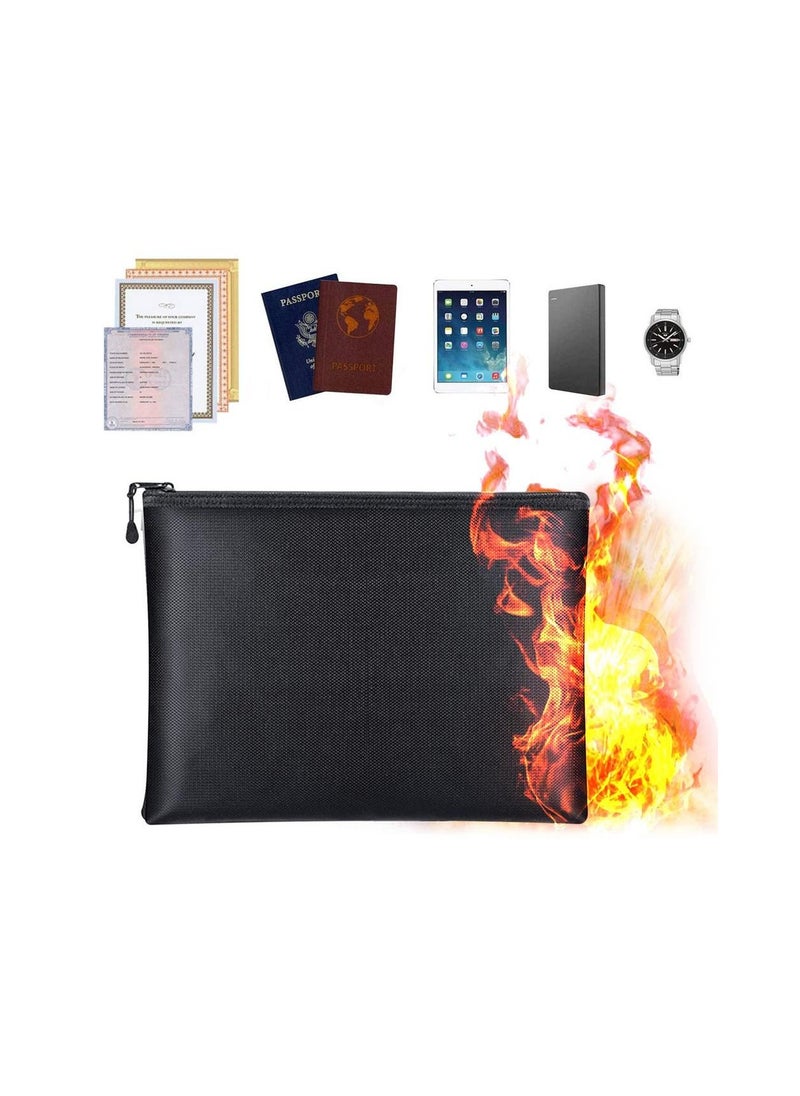 Generic Portable Fireproof Waterproof Document Envelope File Folder Cash Pouch Fireproof Money Bag Safe Bag for Home Office  - Image 1