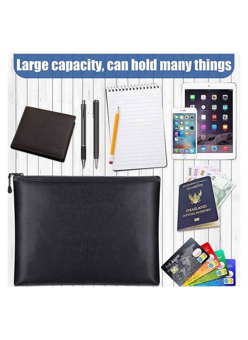 Generic Portable Fireproof Waterproof Document Envelope File Folder Cash Pouch Fireproof Money Bag Safe Bag for Home Office  - Image 2