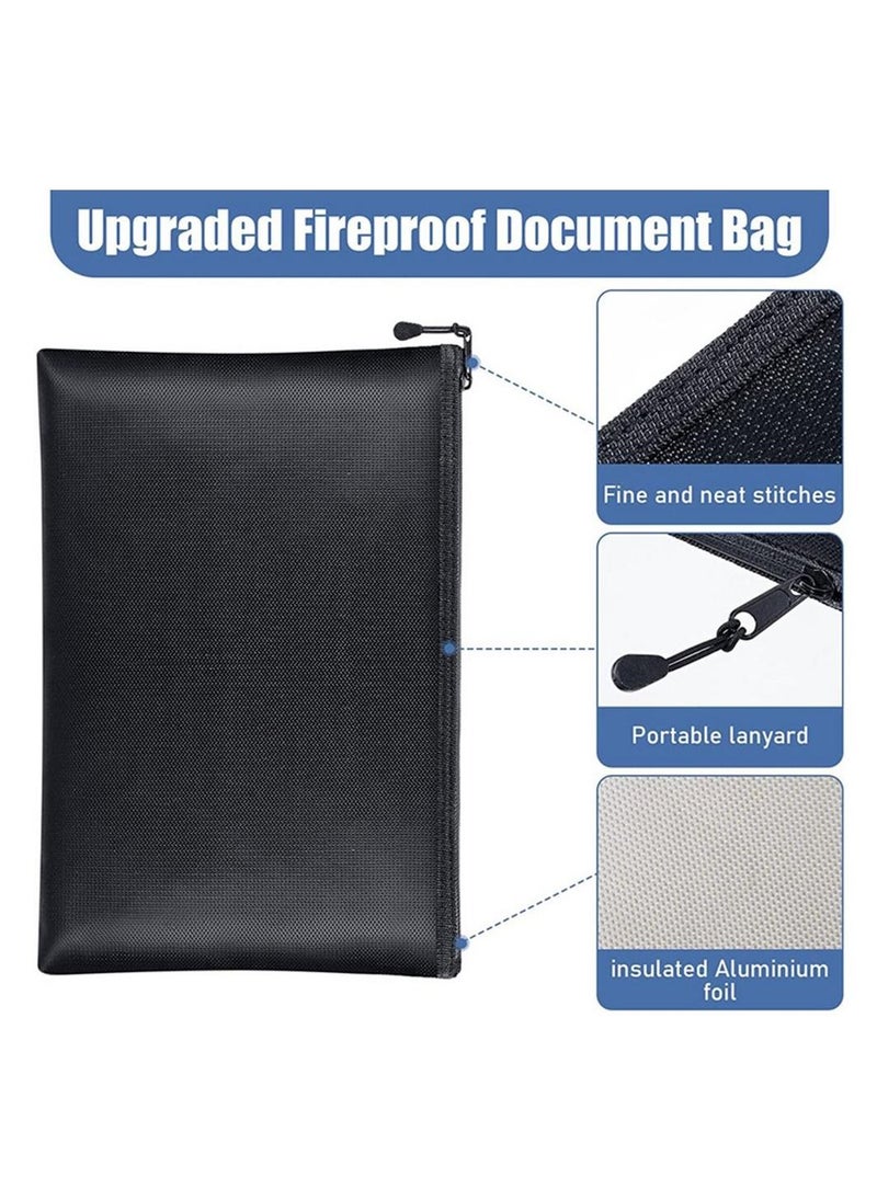 Generic Portable Fireproof Waterproof Document Envelope File Folder Cash Pouch Fireproof Money Bag Safe Bag for Home Office  - Image 5