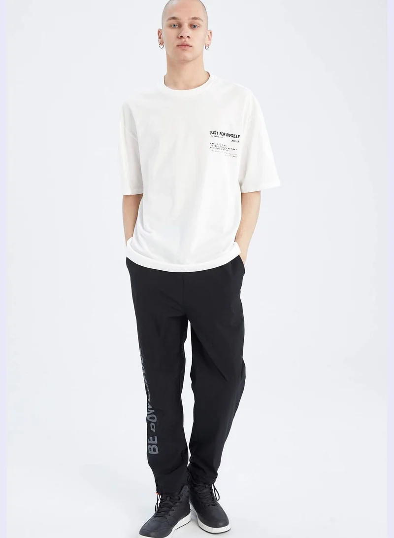 DeFacto Oversize Fit Short Sleeve Slogan Print T-Shirt