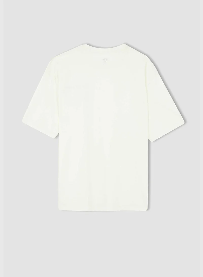 DeFacto Oversize Fit Short Sleeve Slogan Print T-Shirt