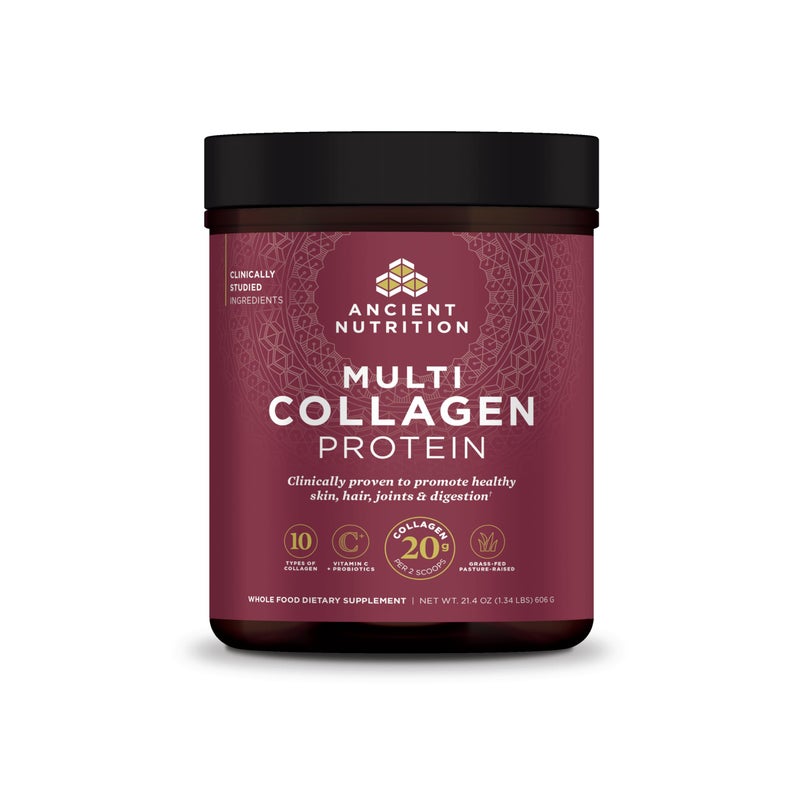 Ancient Nutrition Collagen Peptides Powder Multi Collagen Protein Women Men Vitamin C Probiotics Hydrolyzed Collagen Supports Skin Joints Gut Health Unflavored 60 Servings