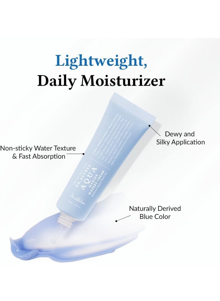 Dr.Althea Aqua Marine Watery Cream | Daily Face Moisturizer for All Skin Types | Deep Hydration Face Cream with Hyaluronic Acid | Vegan Korean Skincare, 50ml - Image 2