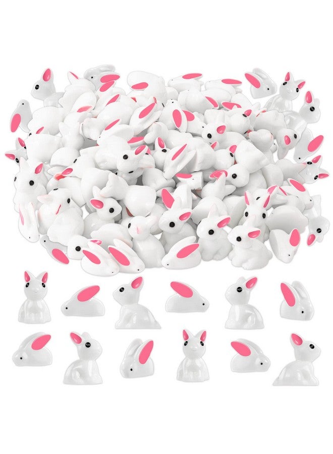 FFNIU Miniature Rabbit Figurines, 100Pcs Mini Resin Bunny Animals Toy, Miniature Rabbit for Landscape Ornaments Miniature Garden Decor Potted Plant,Cake Topper Decoration - Image 1